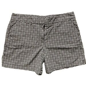 LOFT Geo Print‎ Shorts Casual Everyday Black White Size 14